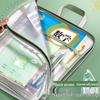 L-shaped Transparent Zippered Mesh File Bag - Student Handheld Book Bag for Exams