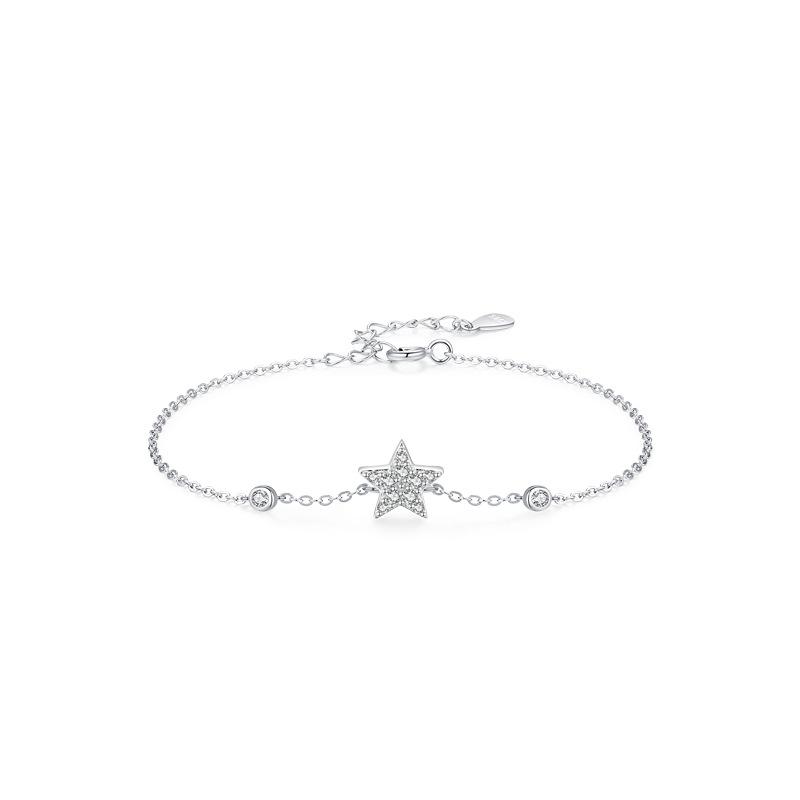 Moissanite 925 Sterling Silver Exquisite Star Bracelet Affordable Luxury Advanced Stacked Bracelet Jewelry Wedding Gift 925 silver