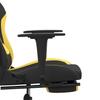 Gaming Chair with Massage Function and Footrest Black and Yellow Fabric