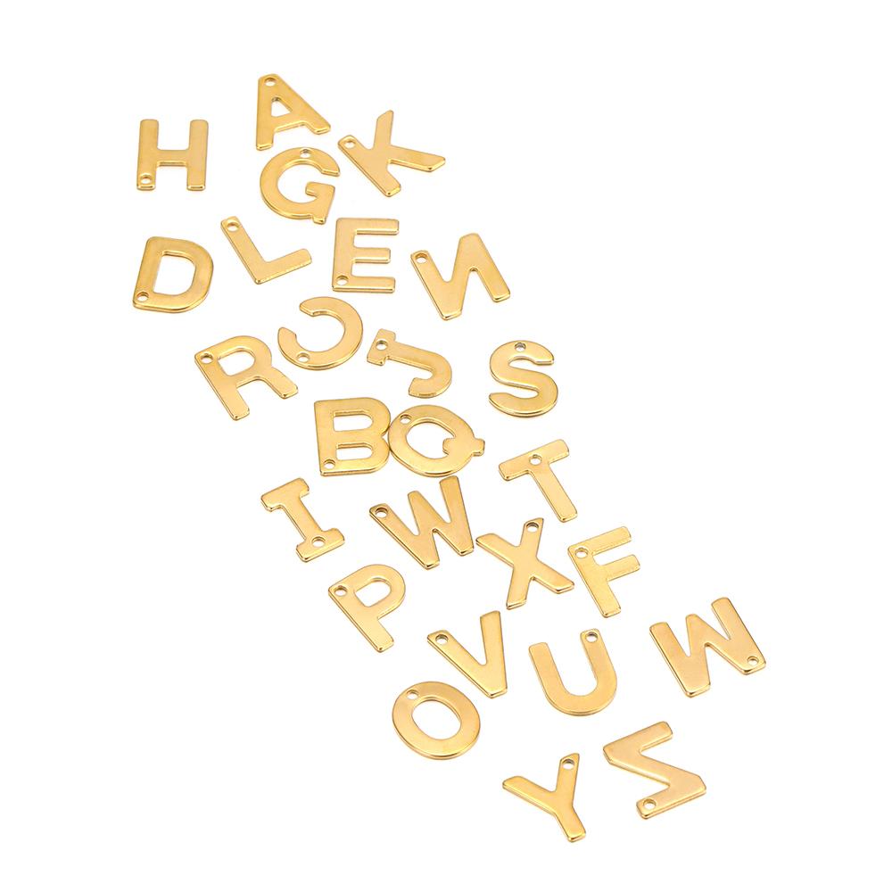 30pcs Stainless Steel Gold Color A-Z 26 Letter Pendant Alphabet Charms Pendant for DIY Jewelry Making Earrings Bracelet Necklace