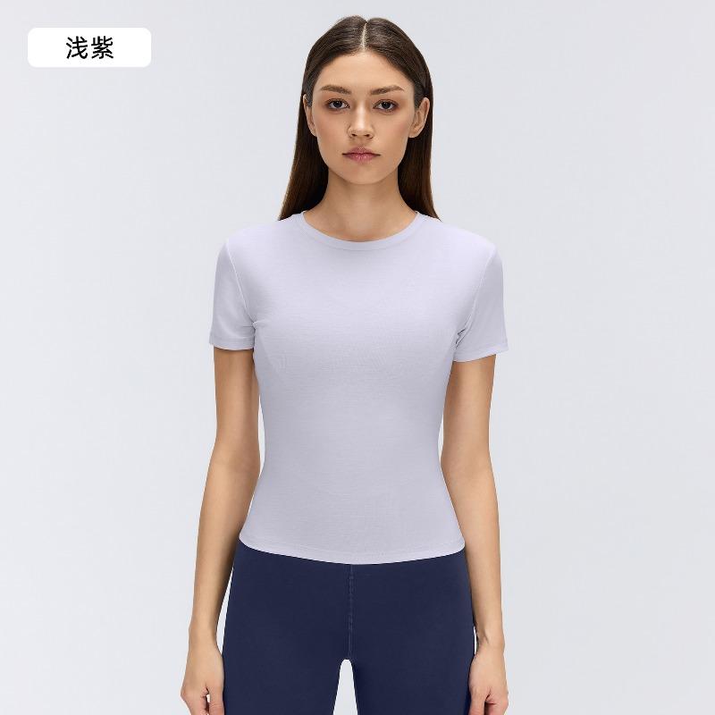 Summer Shirt Women's Quick-drying Breathable Yoga Clothes Short-sleeved Crew Neck Casual Running Sports Fitness Top Women