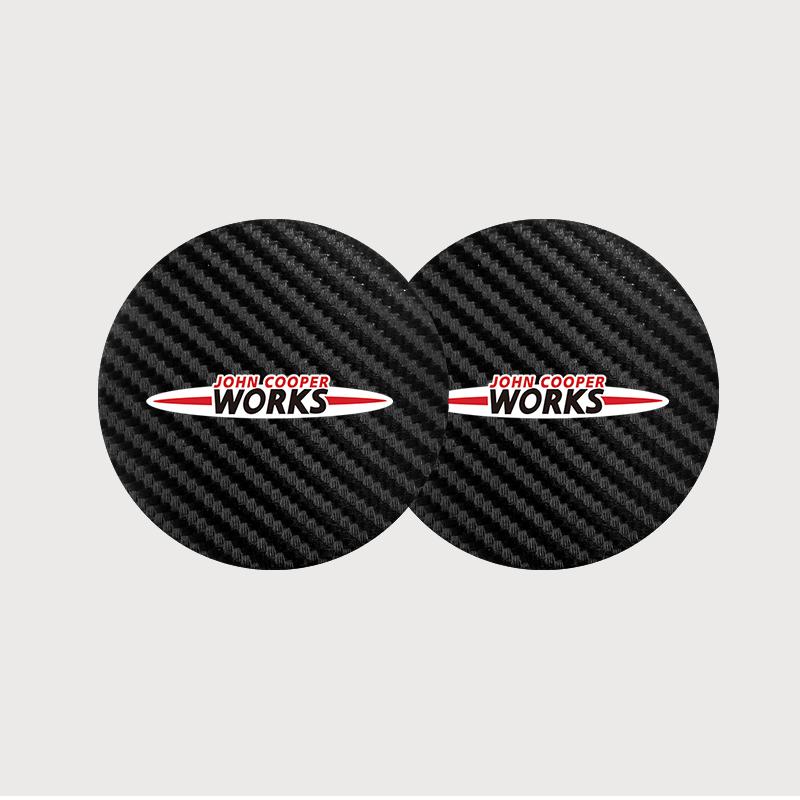 

2Pcs Car Interior Leather Coaster Anti-noise Water Cup Pad For Mini Cooper JCW Works F54 F55 F56 F57 F60 R50 R52 R53 R55 R56 R57