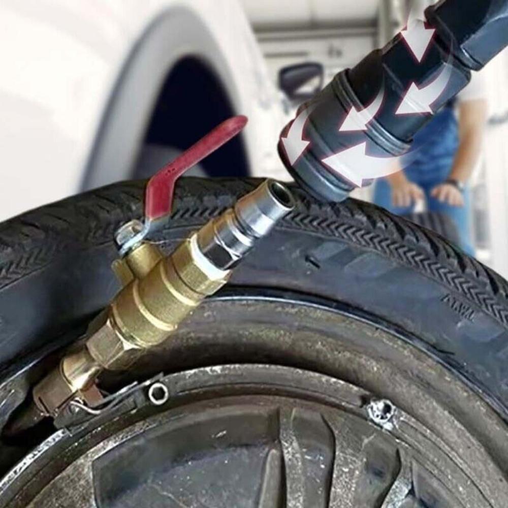 Metal Tire Inflator Chuck 9.5cm Deflation Switch Durable Tire Inflator Nozzle  for Tire Inflation