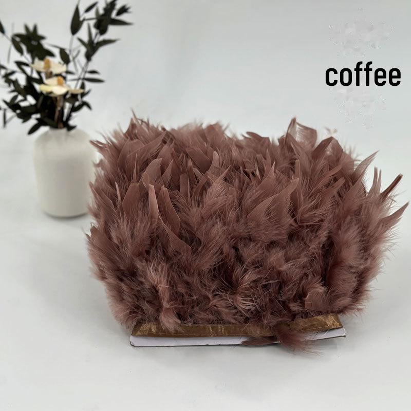Red Lace Net Turkey Feather Strips for DIY Handmade Wedding Dance Costumes and Decorations