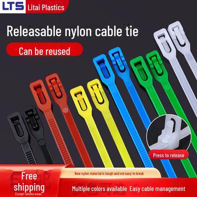 Herbruikbare Nylon Kabelbinder 4x150mm, Zwart & Wit, Herbruikbaar & Verstelbaar