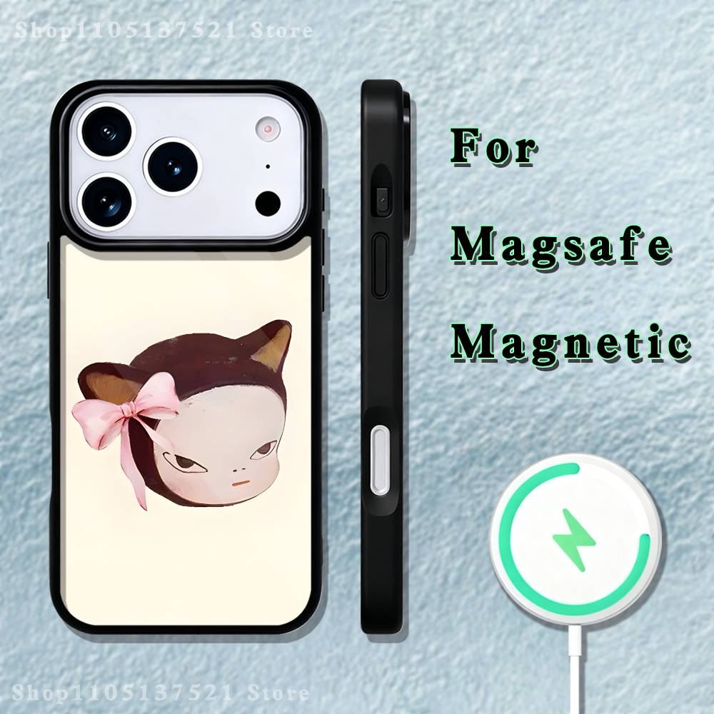 Cute Y-Yoshitomo N-Nara Phone Case  For iPhone 17,16,15,14,13,12,11,Pro,Max,Plus,Mini,SE4,E Magnetic Magsafe Wireless Charging