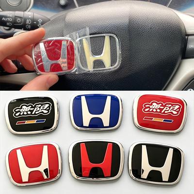 Car Steering Wheel Logo Emblem H Badge Sticker for Honda Civic Accord CR-V Fit HRV Odyssey Vezel Auto Interior Accessories