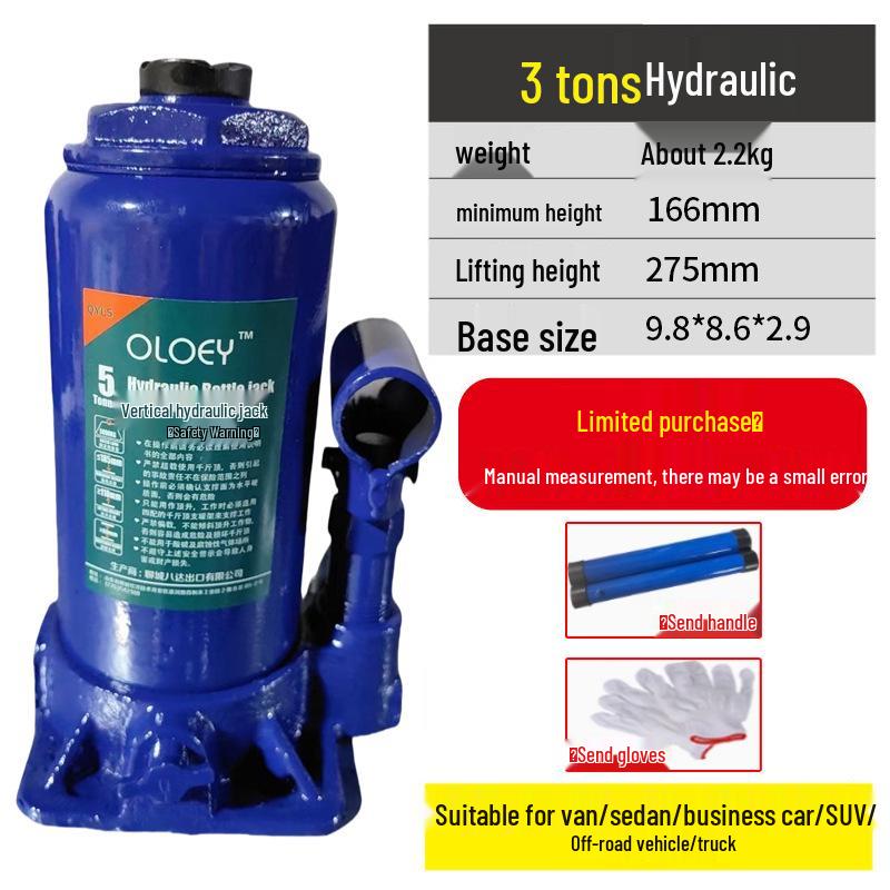 Hand-Operated Car Hydraulic Jack: 5-50 Ton Capacity for Tire Repair