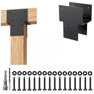 Hochbelastbares verzinktes Stahl-Pergola-Verbinder-Winkel-Kit für Holzpfosten Erhöhter Holzständer T-Winkel Pergola-Winkel