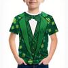 Summer Round Neck 3D False Two-piece Printed Top Role Playing Costume Fashionable Casual Short Sleeved Children's Boy T-shirts