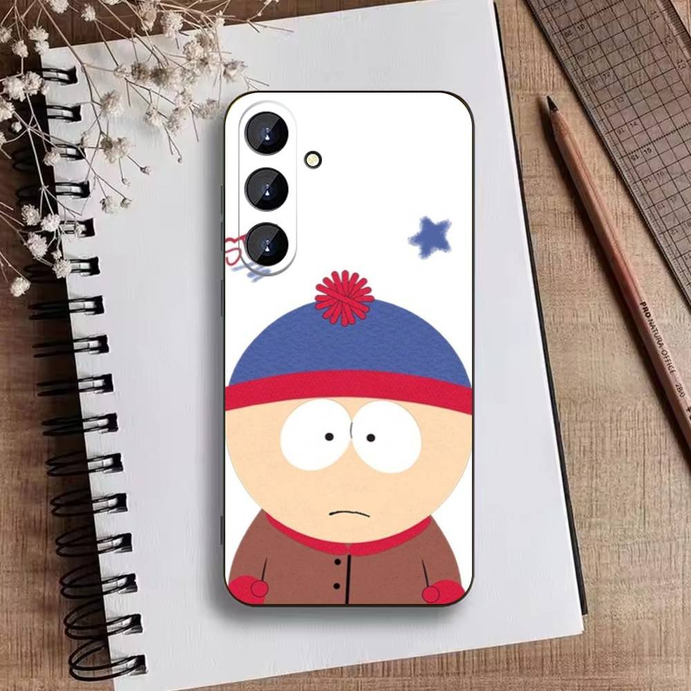 S-South P-Park Cartoon Phone Case For Samsung Galaxy A73,A21s,A22,A31,A52,A53,A71,A41Soft Black Shell