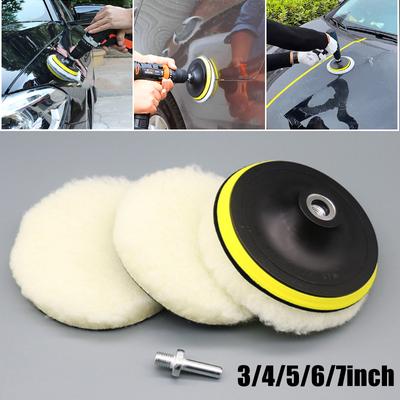 5PCS 3/4/5/6/7 polegadas Kit de polimento Almofada de polimento Esponja de enceramento de carro Disco de lã Roda Auto Pintura Cuidados Polidor Almofadas Gadget de carro