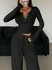 2025 European & American Sexy Slim Long-Sleeve Two-Piece Set
