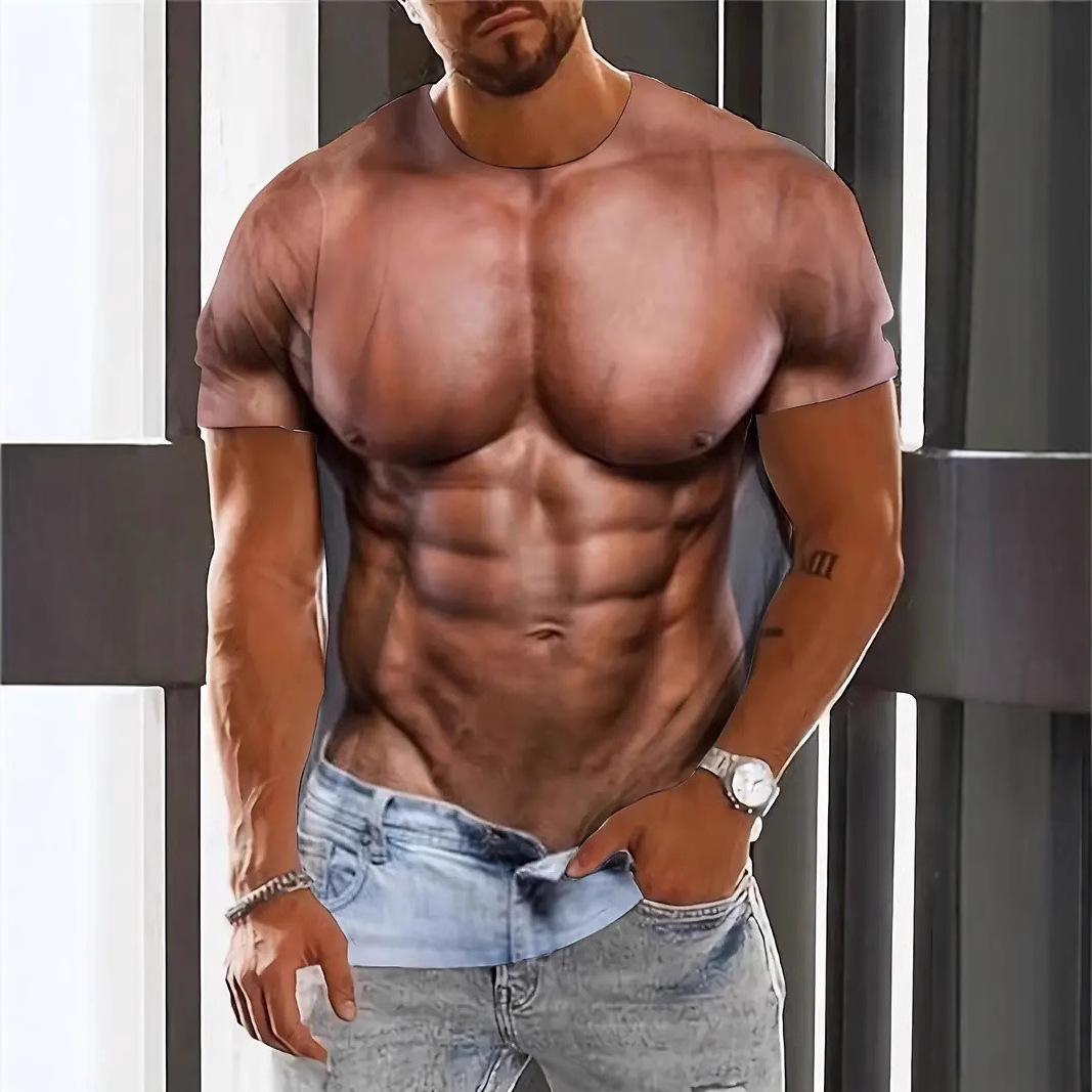 

Мужская футболка с 3D-цифровой печатью Muscle Funny T-shirt S