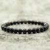 Minimalist Real Natural Black Agates Beads Bracelets For Men 4/6/8/10/12mm Smooth Stone Braslet Homme Leisure Accessories  Joias