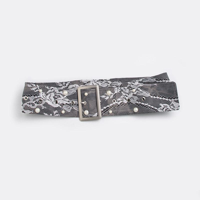 High-end Women's Belt, Atmospheric Lace Pearl, Sweet and Elegant Belt, Wide Fashionable and Soft Breathable Women's Waist Seal
