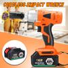 2 IN 1Cordless Multifunctional Electric Impact Wrench LED Powerful Tool High Torque Cordless Drill Orange 18x24x10.5cm