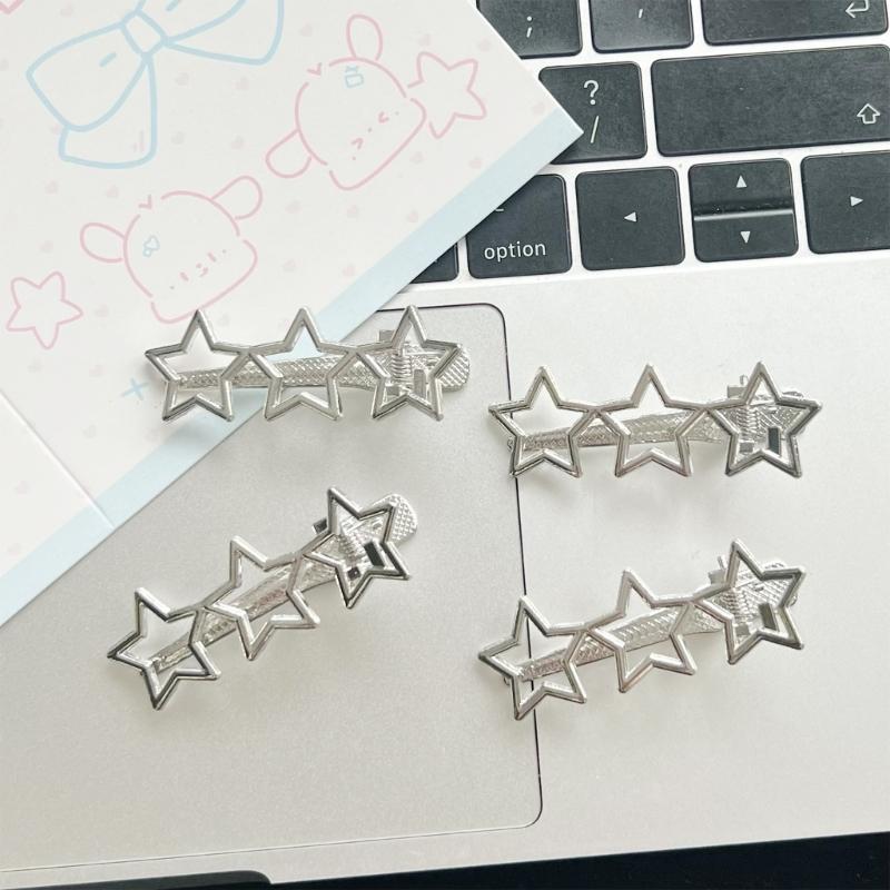 Cute Star Barrettes Clip Hairpin Y2K Girls Ornaments Headdress Hair Accessories Harajuku Barrettes Clip Bangs Hairpin