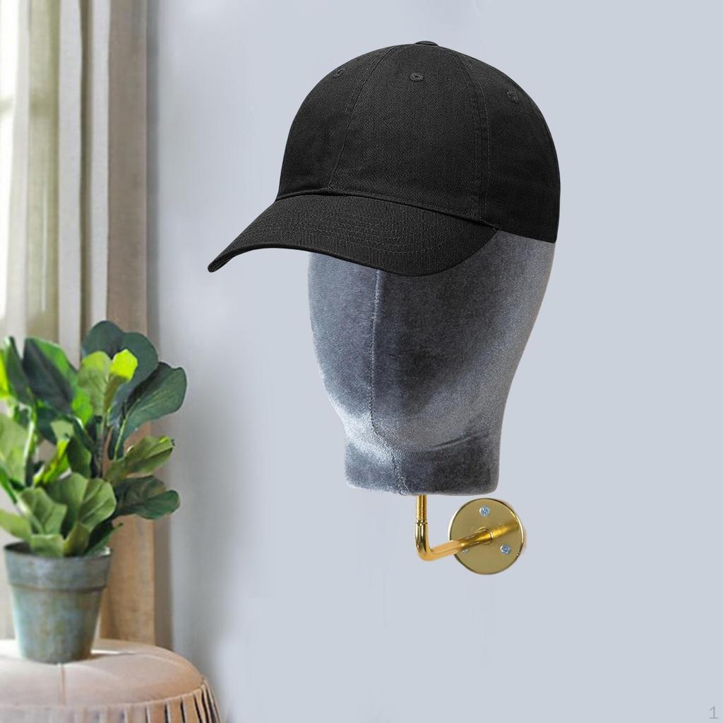 Mannequin Head Model Wall Mount Hat Display Stand Wig Holder for Headwear