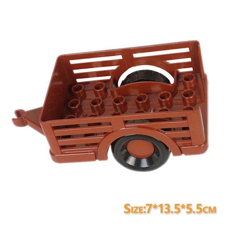Trailer Car Motorcycle Boat Big Building Blocks Collocation Vehicle Accessory Kid DIY Toys Compatible With Duploed Set Gift
