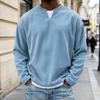 Men's V-Neck Knit Wool Sweater, Color Look Pullover for Fall Casual Wear
