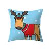 Cute Elk Christmas Theme Print Pattern Cushion Cover Home Living Room Sofa Decoration Square Polyester Pillow Pillow Cover