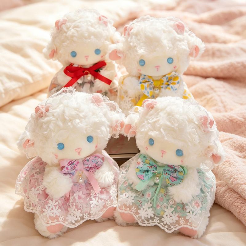 Cute Sheep Plush Toy Cartoon Lamb With Dress Stuffed Animal Soft Plush Toy Kawaii Room Decor Doll Girls Birthday Gifts