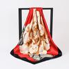 Silk Simulation Square Scarf Women Designer Floral Print Satin Scarves For Lady Foulard Bandana Scarfs Neckerchief 90Cm Hijab