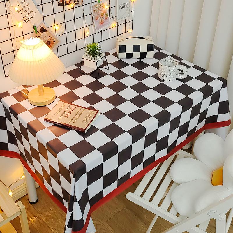 Mantel de PVC Impermeable y a Prueba de Aceite Estilo Nórdico - Rectangular, Diseño Artístico, Fácil de Limpiar, Mantel para Mesa de Comedor/Café