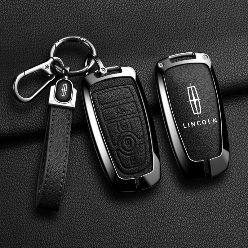 Alloy Car Key Case Shell Key Chain Key Ring Car Key Cover For Lincoln Navigator Flying MKX MKC Continental Adventure Accessoriesyeey5