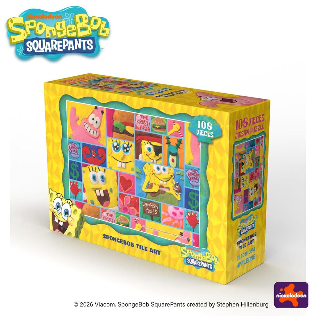 APPLEONE Jigsaw Puzzle SPONGEBOB TILE ART Tile 108 Pieces Made In Japan X Cm SpongeBob 108-094 (SpongeBob Art) 25.7 18.2