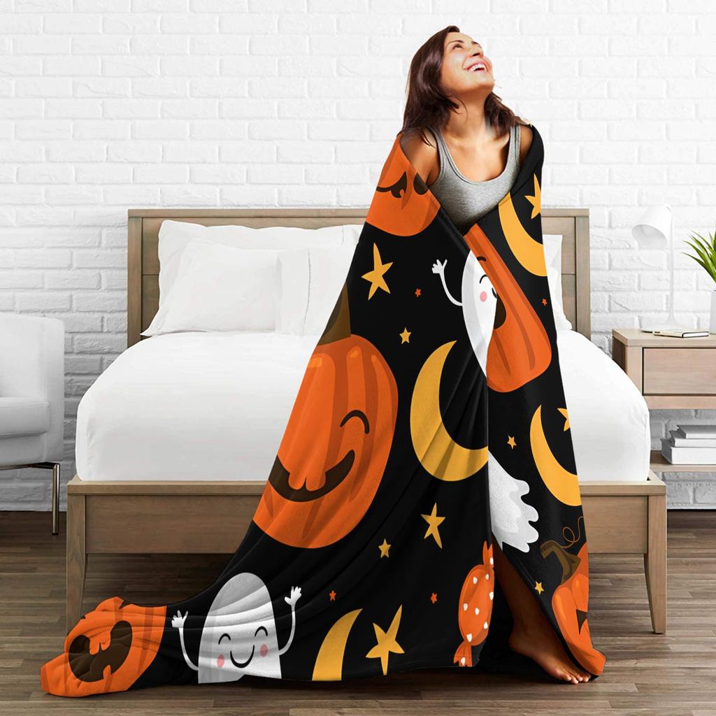 Halloween Pumpkin Autumn ()(1) Blanket Quality Warm Soft Bedding Throws Winter Kids Adult Living Room Fashion Bedspread