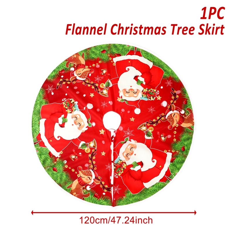 Christmas Flannel Tree Skirt Crafts Tree Surround Base Set  Merry Christmas Decoration for Home 2024 Xmas Ornaments Navidad 2025