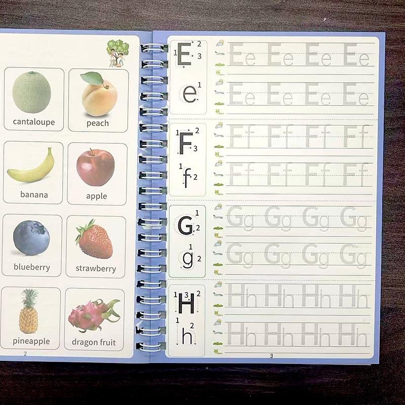 Kids Preschool Kindergarten Thickened Groove Calligraphy Tracing Practice Copybook