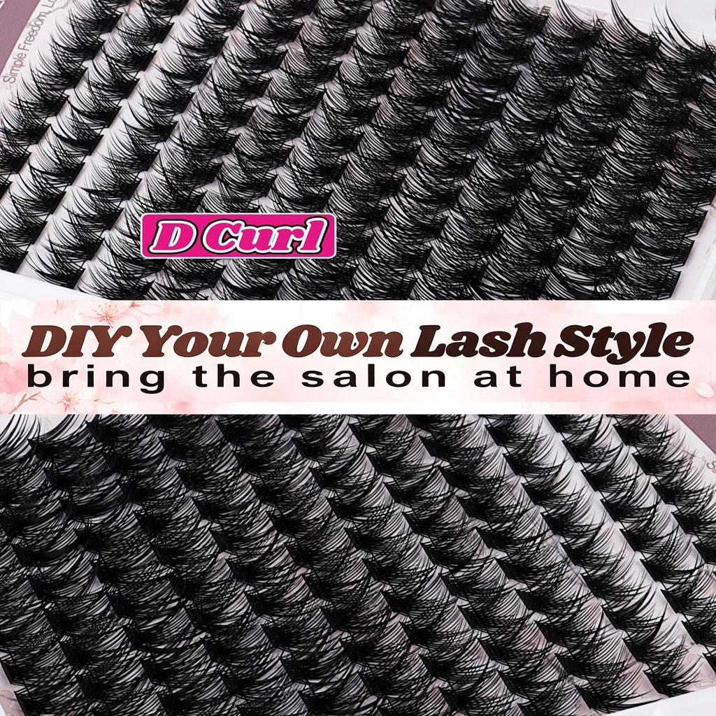 144 Stück 5D Cluster Wimpern Kit Gemischt 10-16mm D-Schwung Flauschiges DIY Wimpernverlängerungs-Set mit Kleber, Versiegelung und Pinzette