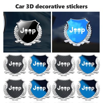 For Car Wheat Badge Sticker Window Metal Decoration Stickers Auto Accessories Cherokee Wrangler JK Gladiator Compass