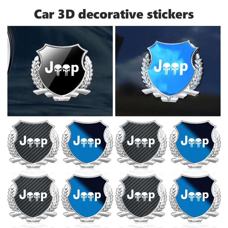 For Jeep Car Wheat Badge Sticker Window Metal Decoration Stickers Auto Accessories Cherokee Wrangler JK Gladiator Compass