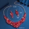 Moda da Donna, Design Occhio di Cavallo, Splendido ed Elegante Set Collana e Orecchini a Corona, Zirconi