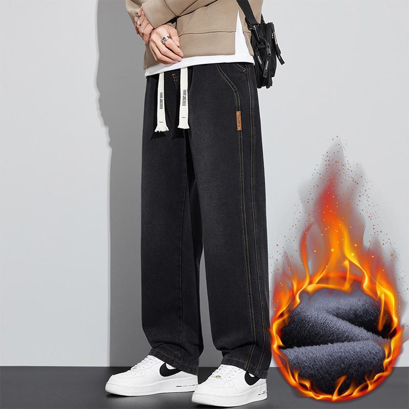 Herren 2025 Herbst/Winter Verdickte Samt Straight-Leg Casual Jeans