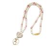 Heart Tassel Silicone & Wooden Bead Keychain Lanyard Necklace