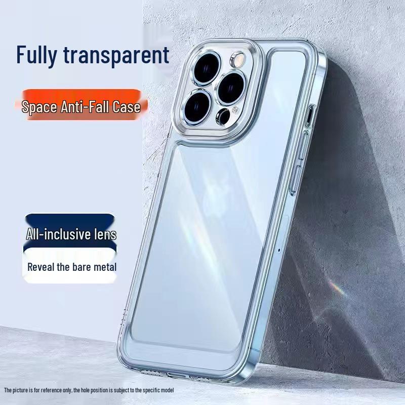 Transparent Drop-Proof Phone Case for iPhone 14/16/16E/Space Pro Max, Full Coverage, Suitable for Apple