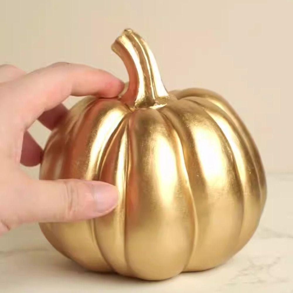 Exquisite Pumpkin Ornament Resin Miniature Figurine Sculpture Pumpkin Statue  Christmas