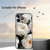 Elegant Peony F-Flower Phone Case For iPhone 17,16,15,14,13,12,11 Plus,Pro Max,XS,Soft Silicone Black Cover