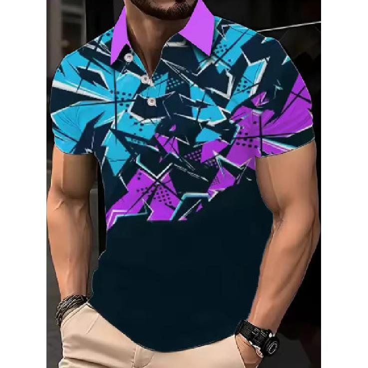 Men's T-shirt, Short-sleeved, Summer Style, Fashionable, with a Collar.