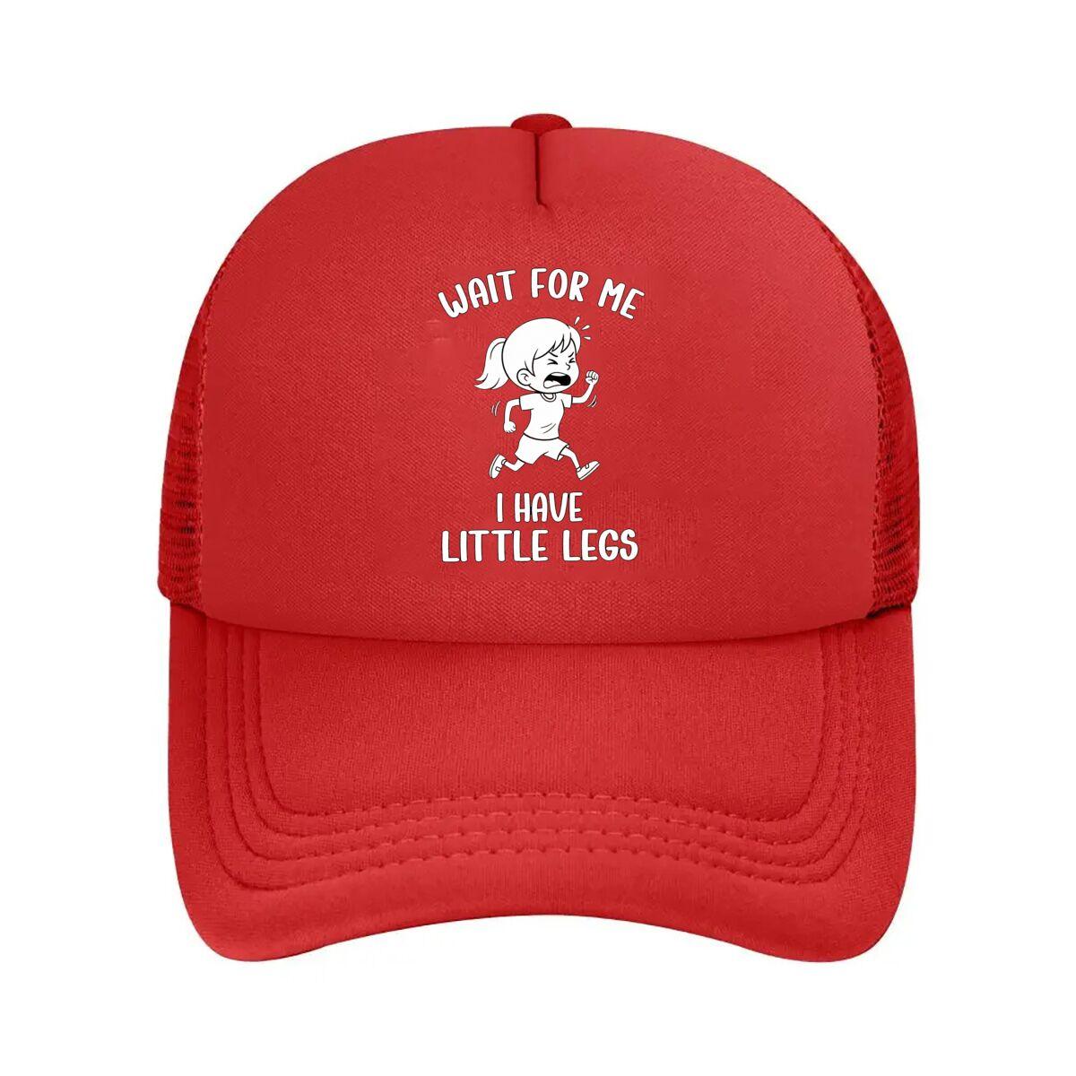 Wait For Me Little Legs Graphic Mesh Baseball Cap Hip Hop Adjustable