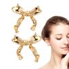 Bow Stud Earrings Versatile Stud Earrings with Ribbon Shape Charming Shining Earrings Plated with 14K Gold for Dating Gathering