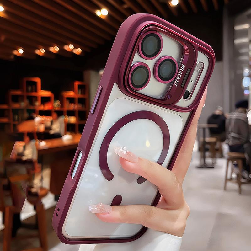 Linsenhalterung Panzer Stoßfest für Magnetische Hülle für Für Iphone 17 16 15 14 13 12 Pro Max Kabelloses Laden Rückseite