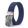 Men's Nylon Outdoor Sports Belt with Bronze and Automatic Alloy Buckles