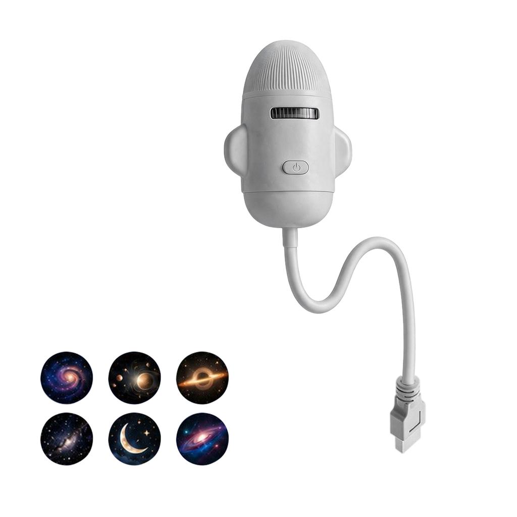 Star Projector Night Light, Card Insertion Projection Lamp with Replaceable Film Slides for Car Ambient Light and Bedroom