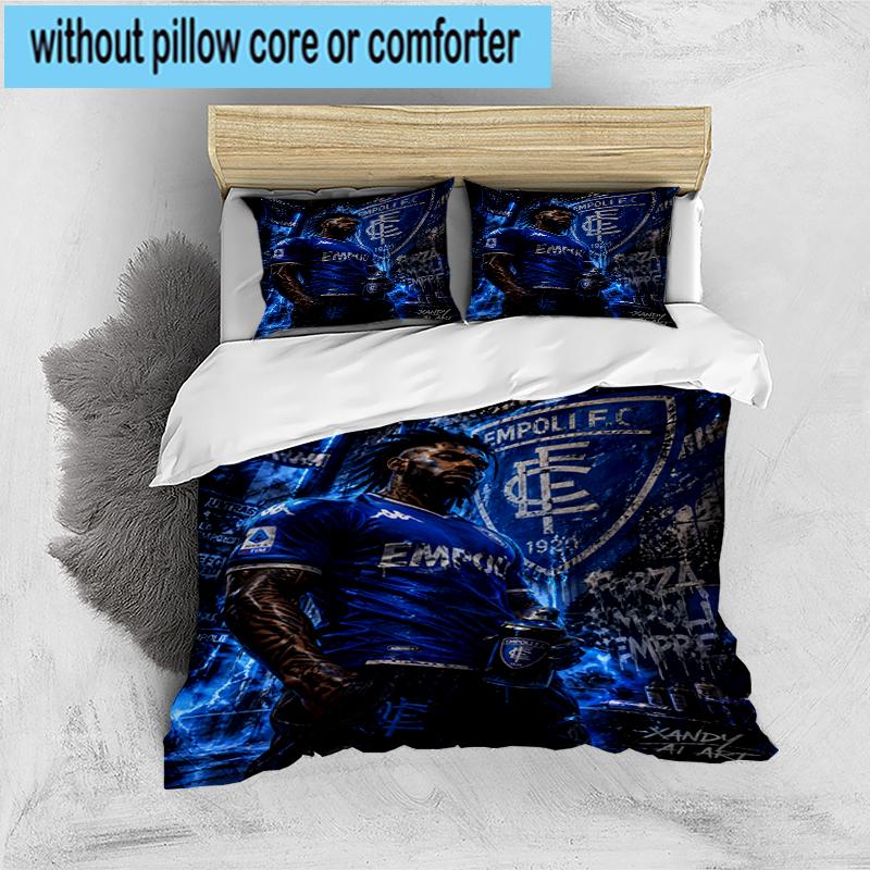 3PCS Football Empoli Crest Bedding Set,Including 1pc Duvet Cover And 2pcs Pillowcases Perfect for Bedroom, Dormitory, Fan Christmas gift